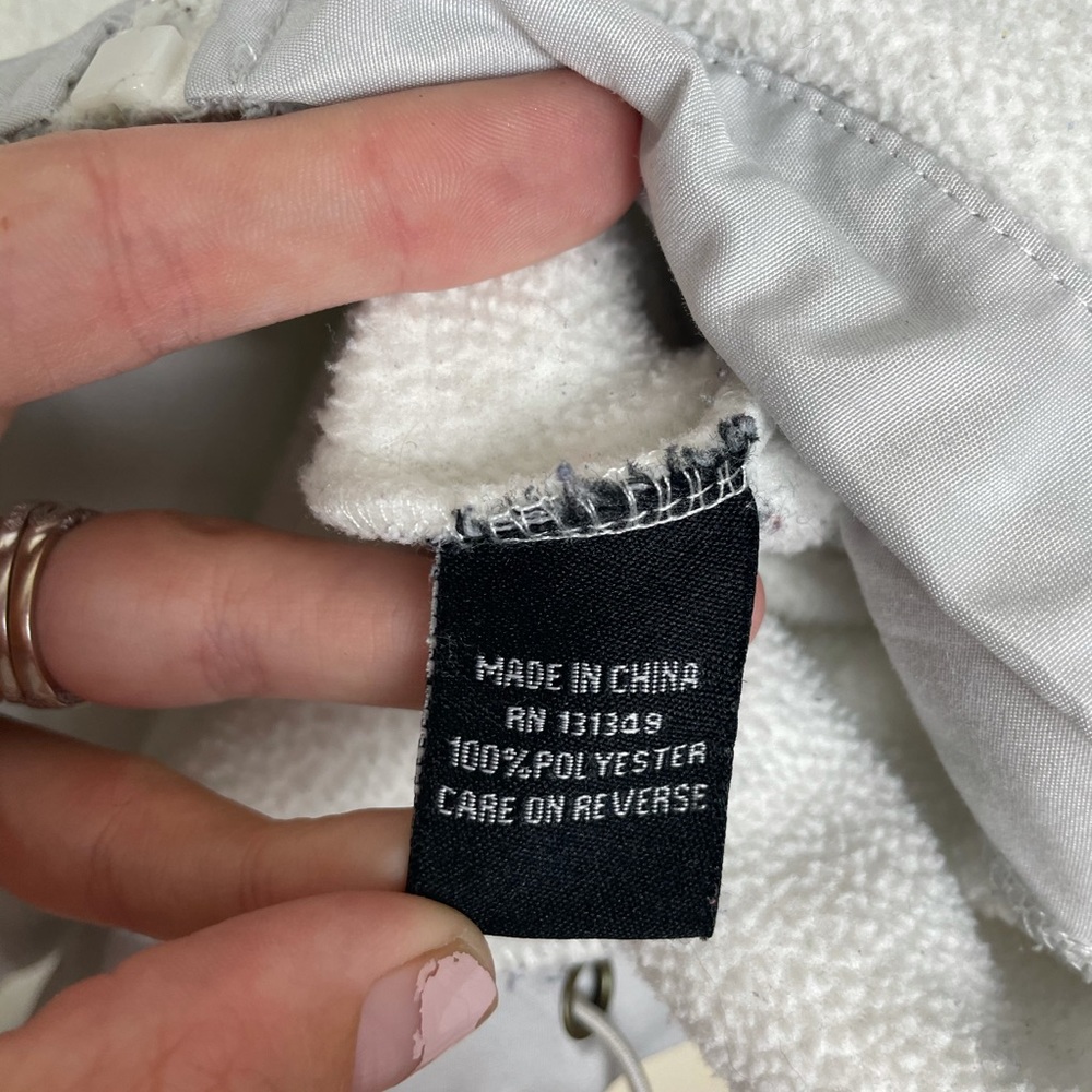 The North Face Size Large Denali White Grey Long Sleeve Zip Up Jacket - Picture 11 of 11